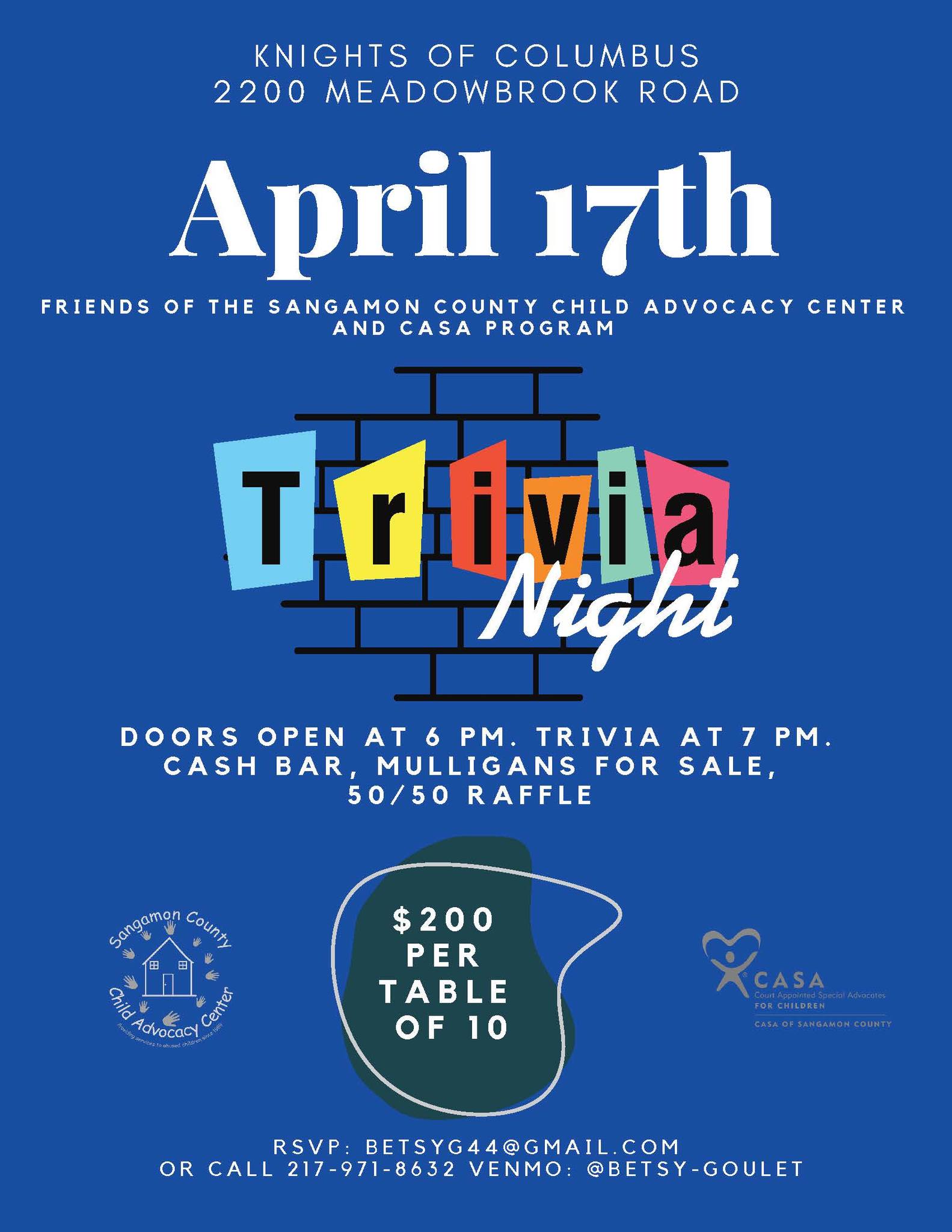 Trivia Night for Sangamon County Child Advocacy Center and CASA