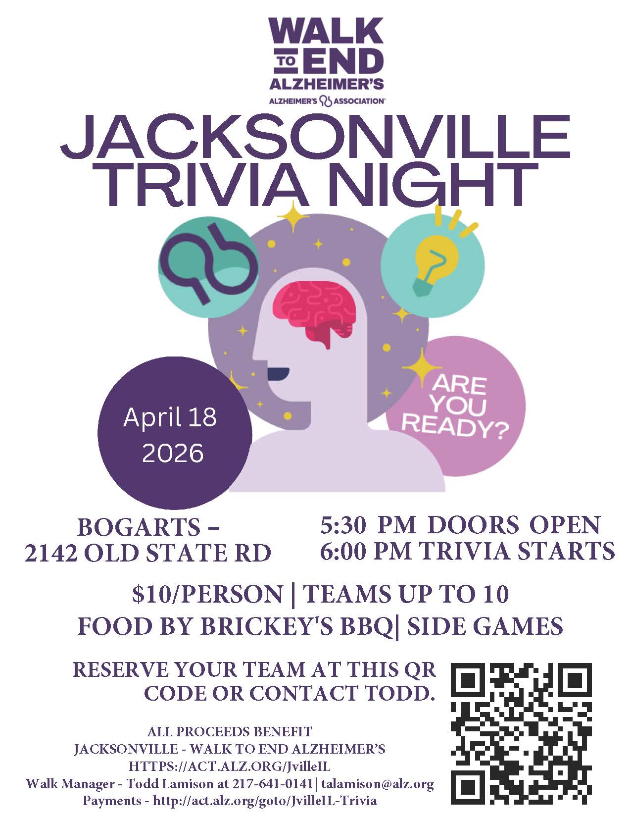 Walk to End Alzheimer's Trivia Night - Jacksonville